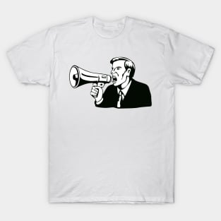 Businessman with Megaphone Retro T-Shirt